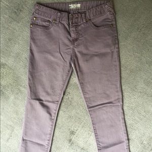 Free People light purple ankle zip skinny jeans